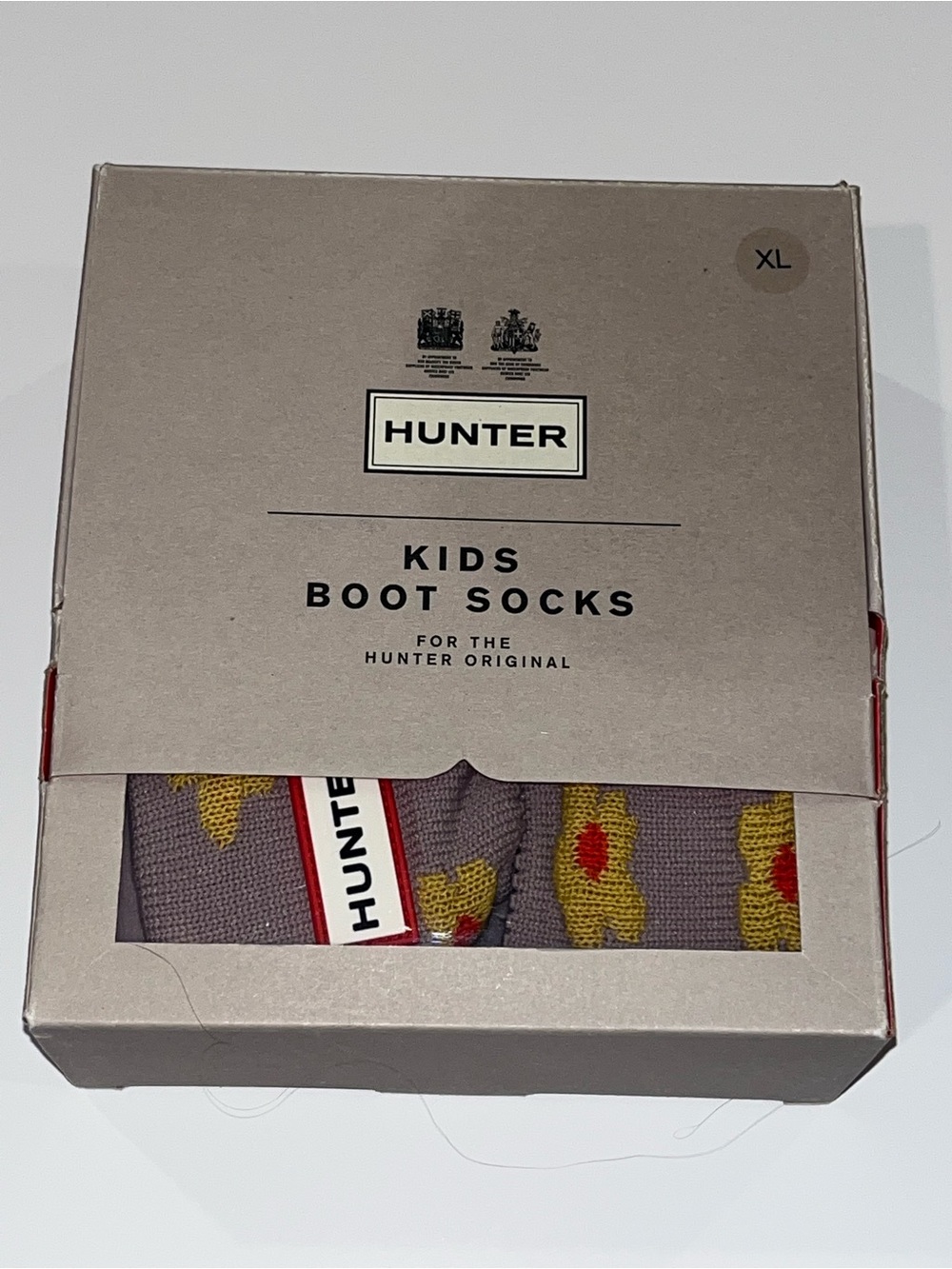 HUNTER Original floral cuff  Kids boot socks in Hay Lilac Haze Floral